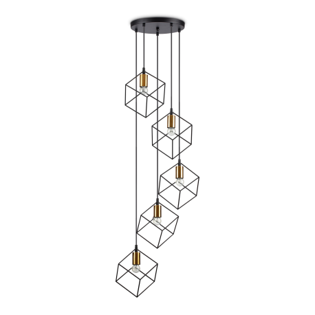 Pendule, Lustre suspendate - Lustra cu 5 pendule design modern ICE SP5 NERO