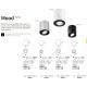 Plafoniere cu spoturi, Spoturi aplicate - Corp aplicat cu spot directionabil MOOD PL1 D09 SQUARE NERO