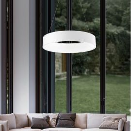Lustra moderna suspendata LED 3000K 60cm RANDO alb