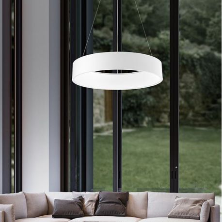 Pendule, Lustre suspendate - Lustra moderna suspendata LED 3000K 60cm RANDO alb