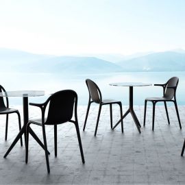 Seturi scaune, HoReCa - Set de 4 scaune cu brate de exterior / interior design modern premium BROOKLYN CHAIR with armrests