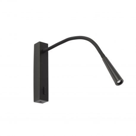 Aplice, corpuri de iluminat pentru pereti - Aplica moderna cu reader FLIN LED Black