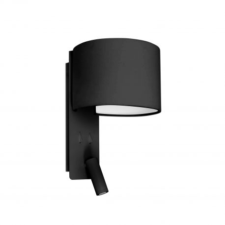 Aplice, corpuri de iluminat pentru pereti - Aplica moderna cu reader LED FOLD Black