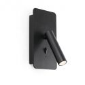 Aplica cu reader LED minimalista cu USB charger SUAU Black 