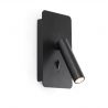 Aplica cu reader LED minimalista cu USB charger SUAU Black 