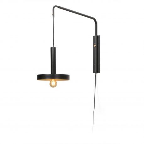 Aplice, corpuri de iluminat pentru pereti - Aplica perete extensibila design modern WHIZZ negru/auriu