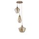 Pendule, Lustre suspendate - Lustra cu 3 pendule din sticla champagne Mia