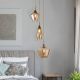 Pendule, Lustre suspendate - Lustra cu 3 pendule din sticla champagne Mia