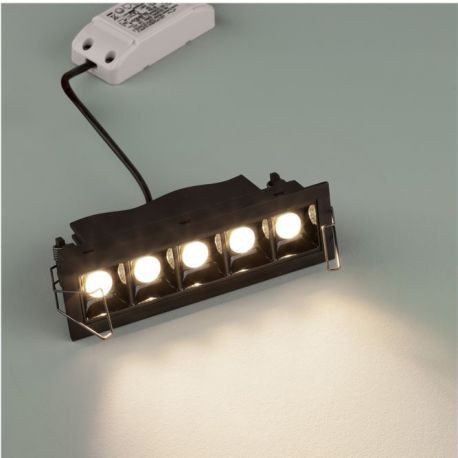 Spoturi tavan fals - Corp incastrabil tavan fals cu 5 spoturi LED SWAN negru