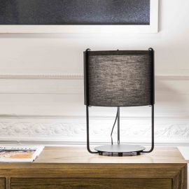 Veioze - Lampa masa / Veioza moderna design elegant DRUM gri antracit