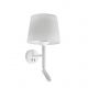 Aplice, corpuri de iluminat pentru pereti - Aplica perete cu reader LED moderna design elegant SAVOY alba