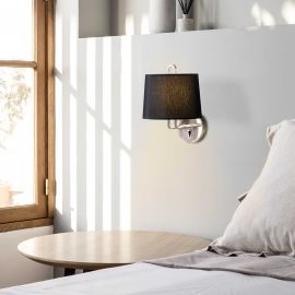 Aplice, corpuri de iluminat pentru pereti - Aplica de perete moderna design elegant MONTREAL crom/negru
