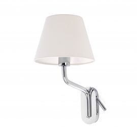 Aplice, corpuri de iluminat pentru pereti - Aplica cu reader LED pe stanga design elegant ETERNA crom/alb