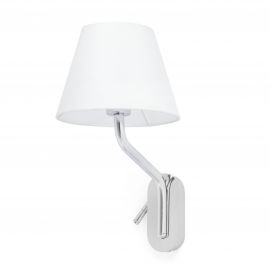 Aplice, corpuri de iluminat pentru pereti - Aplica cu reader LED pe dreapta design elegant ETERNA crom/alb