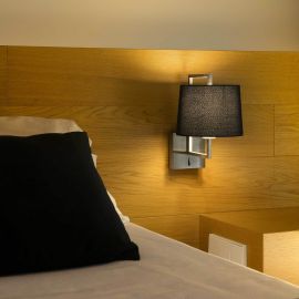 Aplice, corpuri de iluminat pentru pereti - Aplica de perete eleganta design clasic FRAME nickel/negru