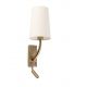 Aplice, corpuri de iluminat pentru pereti - Aplica perete cu reader LED design clasic REM auriu/alb