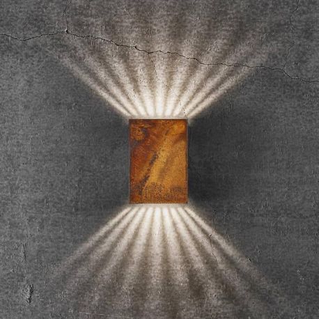 Aplice - Aplica LED exterior cu iluminat up&down IP54 Fold 10 corten