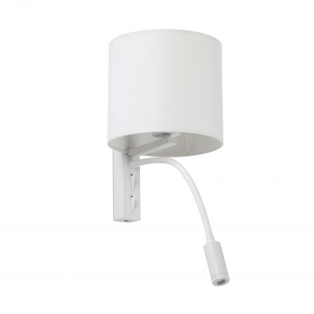 Aplice, corpuri de iluminat pentru pereti - Aplica perete cu reader LED design modern TIRA alba
