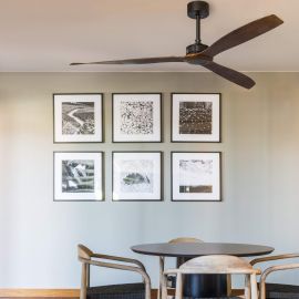 Lustre cu ventilator - Ventilator de tavan cu telecomanda design modern JUSTFAN lemn/negru