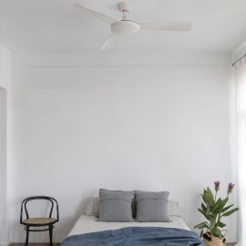 Lustre cu ventilator - Ventilator de tavan cu telecomanda design modern ISLOT alb