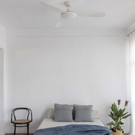 Lustre cu ventilator - Ventilator de tavan cu telecomanda design modern ISLOT alb