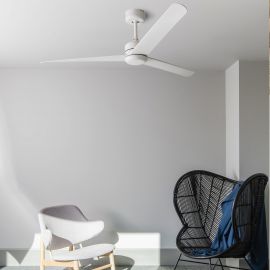 Lustre cu ventilator - Ventilator de tavan cu telecomanda design modern NUU alb