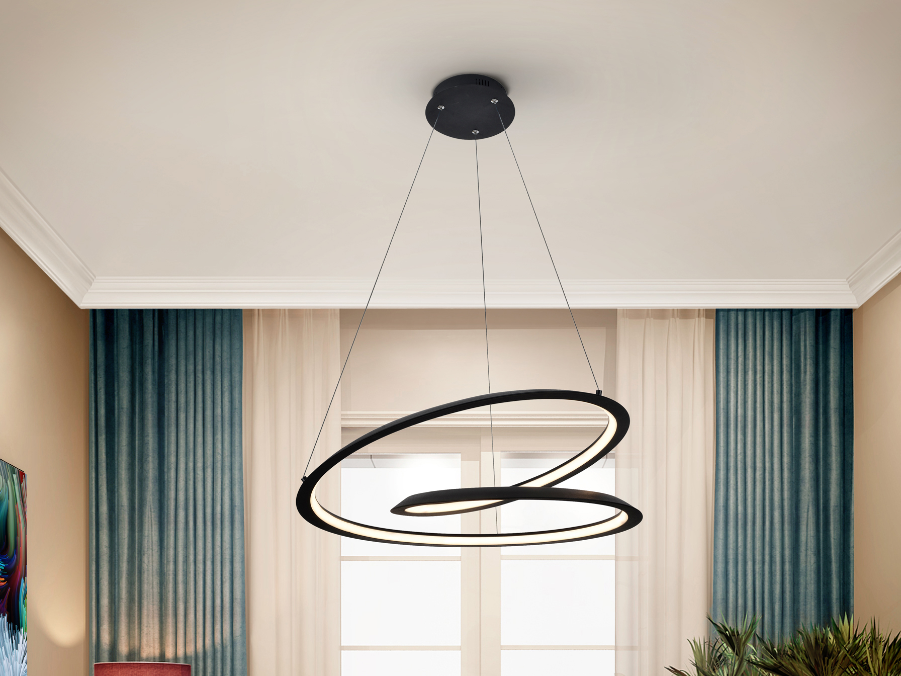 Looping Shape Led Light Lustra LED design ultra-modern Looping 60cm