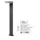 Stalpi - Stalp LED modern pentru iluminat exterior IP54 ENZI H-80cm