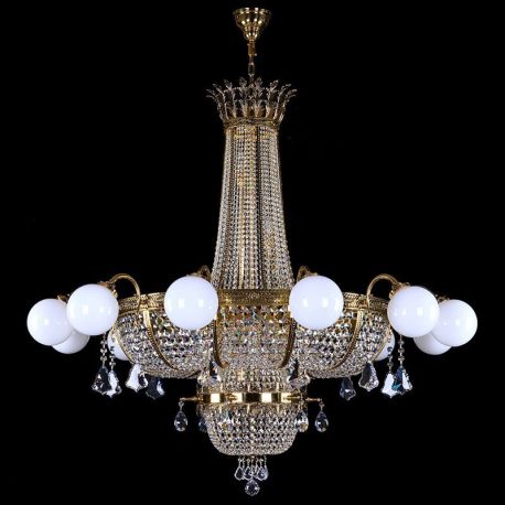 Corpuri de iluminat Lustre pentru casa scarii - Candelabru dimensiuni mari XXL Cristal Bohemia Exclusive EURYDIKA