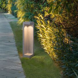 Stalpi - Stalp LED modern de exterior IP65 GRANTE gri ciment, H-53cm