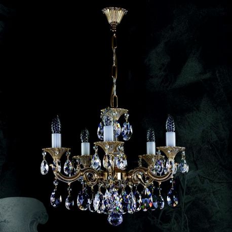 Lustre Cristal Bohemia - Candelabru Cristal Bohemia Exclusive 5 brate, diam.52cm JARMILA V.