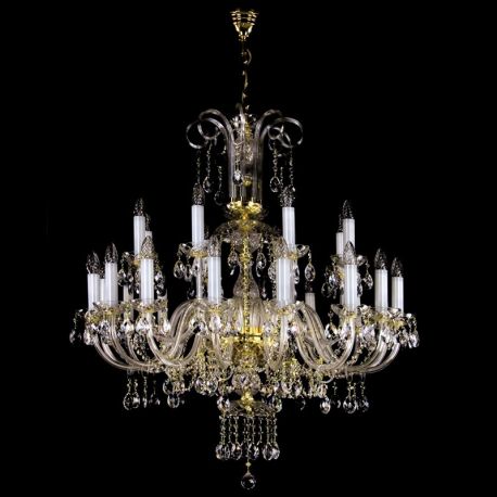 Lustre Cristal Bohemia - Candelabru XXL cu 24 brate Cristal Bohemia Exclusive ROMA XXIV.
