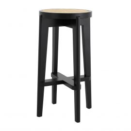 Scaun de bar design modern Dareau, negru H-76,5cm