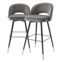 Set de 2 scaune de bar design modern LUX Cliff, gri