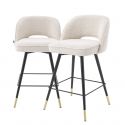 Set de 2 scaune de bar design modern LUX Cliff, H-92,5cm crem