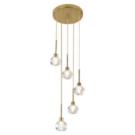 Pendule, Lustre suspendate - Lustra cu 5 pendule design clasic KASSIA auriu
