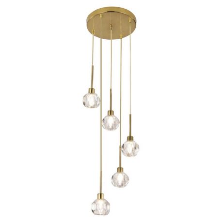 Pendule, Lustre suspendate - Lustra cu 5 pendule design clasic KASSIA auriu