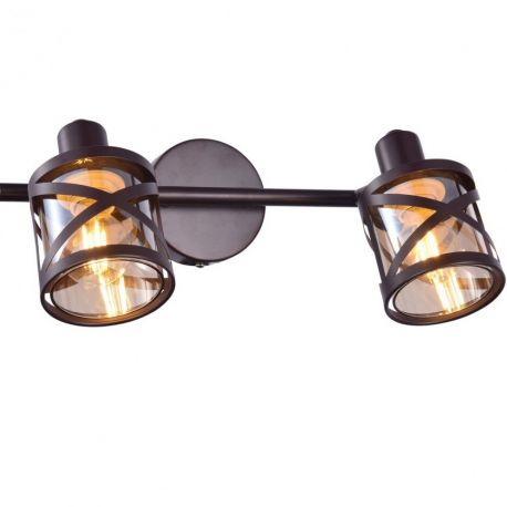 Plafoniere cu spoturi, Spoturi aplicate - Aplica 2 spoturi design industrial metalica galben de chihlimbar OBERON