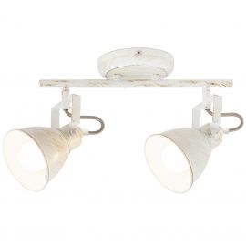 Plafoniere cu spoturi, Spoturi aplicate - Plafoniera, Lustra cu 2 spoturi design VINTAGE, finisaj alb antic, Vivienne