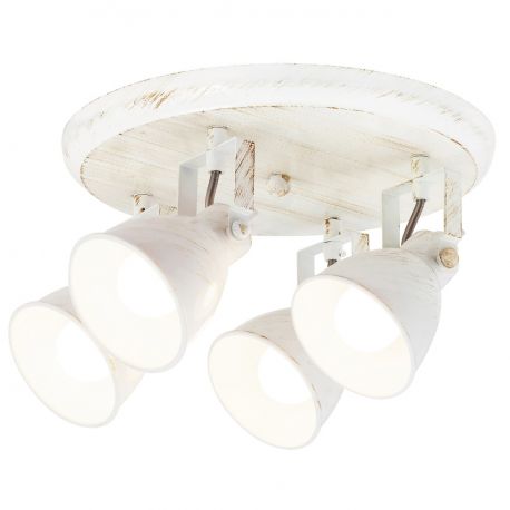 Plafoniere cu spoturi, Spoturi aplicate - Plafoniera, Lustra cu 4 spoturi design VINTAGE, finisaj alb antic, Vivienne