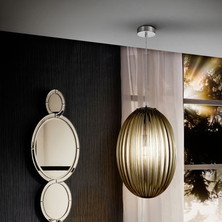 Pendule, Lustre suspendate - Pendul design modern decorativ Ovila 30cm fumuriu