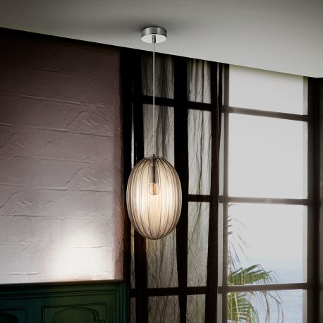 Pendule, Lustre suspendate - Pendul design modern decorativ Ovila 20cm cognac