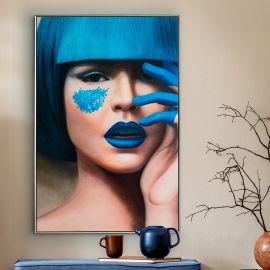Tablouri - Tablou de perete decorativ canvas Blue, 80x120cm