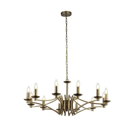 Candelabre, Lustre - Candelabru clasic cu 12 brate stil elegant Ascot alama antic
