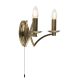 Lustre aplicate - Aplica perete clasica cu 2 brate stil elegant Ascot alama antic