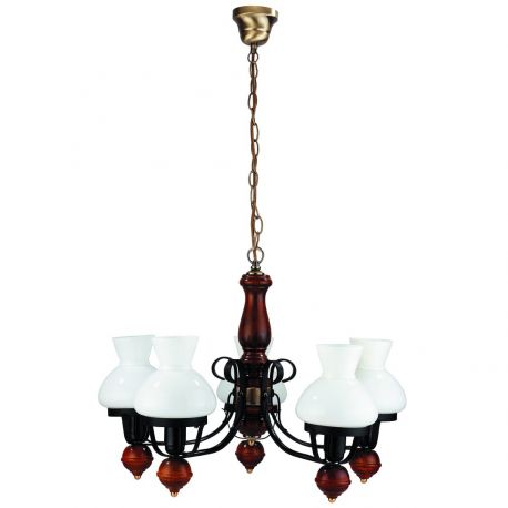 Candelabre, Lustre - Candelabru rustic 5 brate, diam.64cm, Petronel