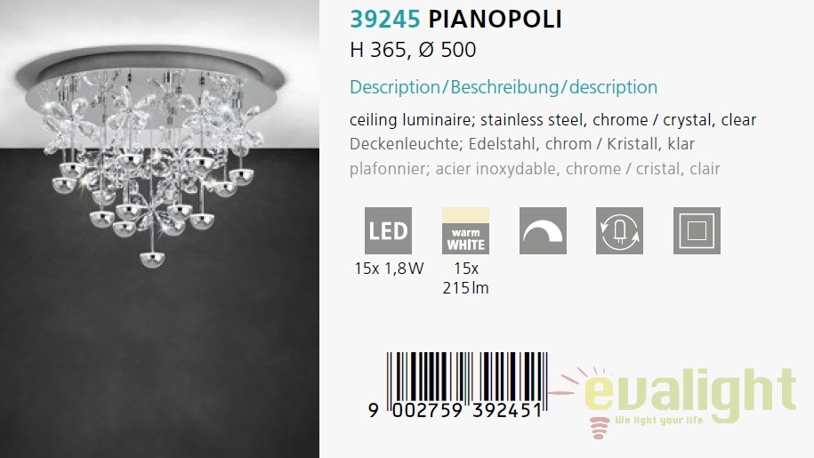 former Make dinner Pounding Corpuri de iluminat Plafoniera LED design modern cu cristale, diame...
