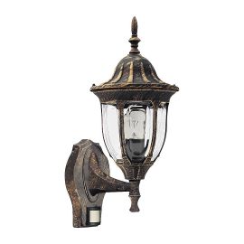 Aplice - Aplica pentru iluminat exterior cu senzor, IP43, up light, auriu antic Milano