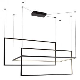 Pendule, Lustre suspendate - Lustra LED dimabila, XXL suspendata design modern GEOMETRIC negru
