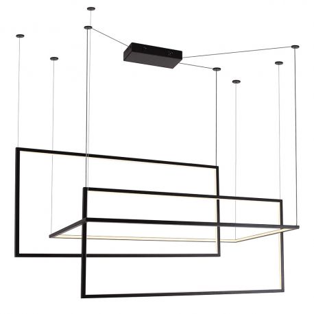 Pendule, Lustre suspendate - Lustra LED dimabila, XXL suspendata design modern GEOMETRIC negru